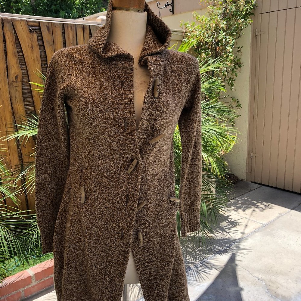 ONE A HOODED SWEATER, LARGE, BROWN SPECKLED